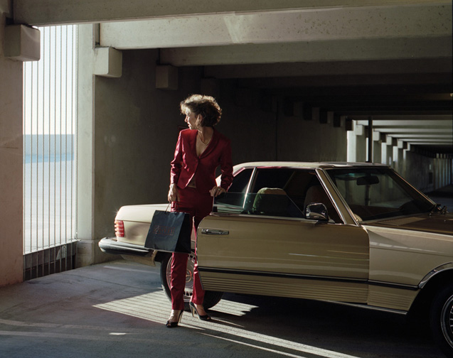 shadows of brutalist buildings