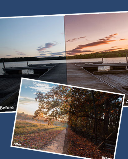 Landscape Legend Lightroom Presets Bundle before & after images