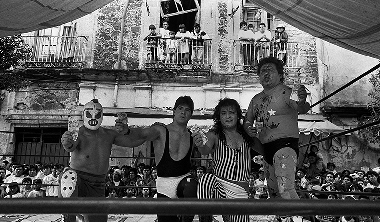 black and white image of random men