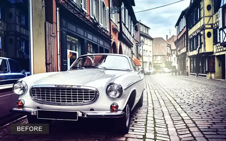 contrastly, photo presets, lomo street before effect Street car photos