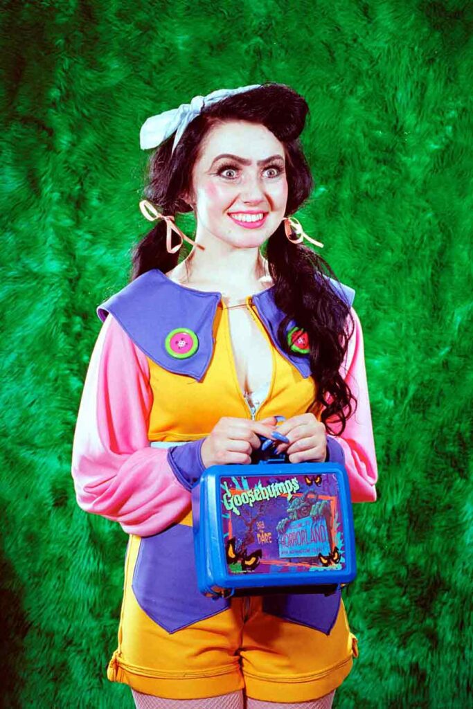 girl with weird smile