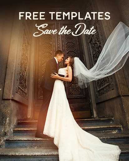 bride and groom in front of a majestic door