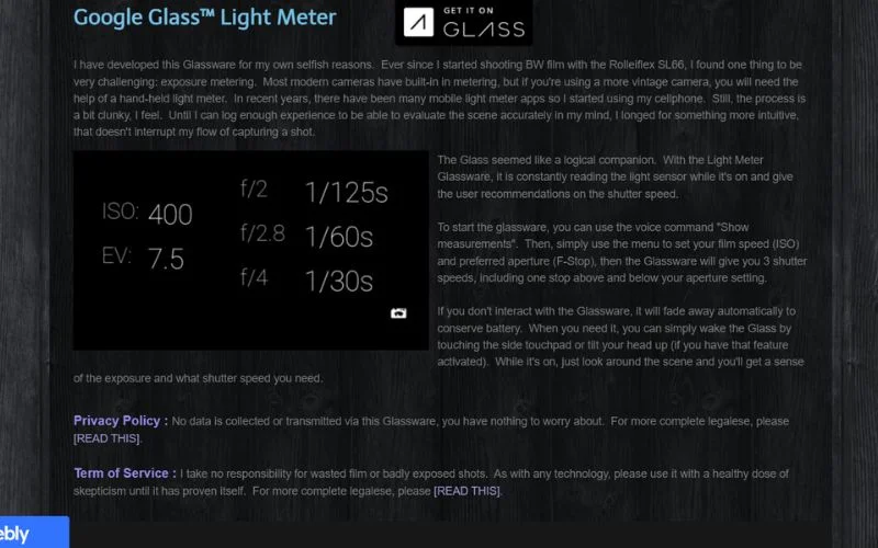 google glass light meter
