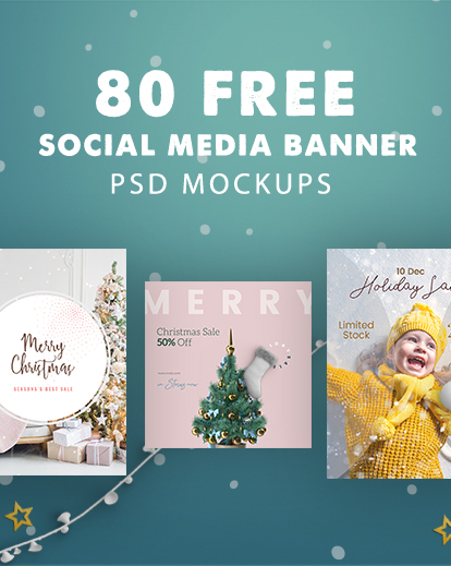 80 social media ree Banners, Free PSD Mockups for Social Media