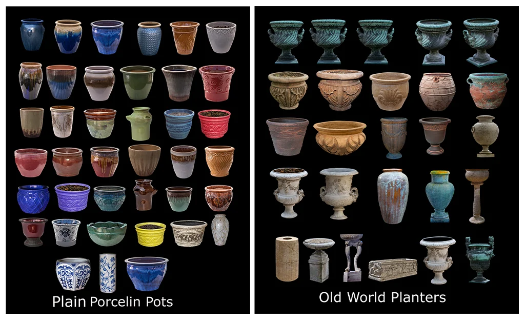 Nature backgrounds flower pots