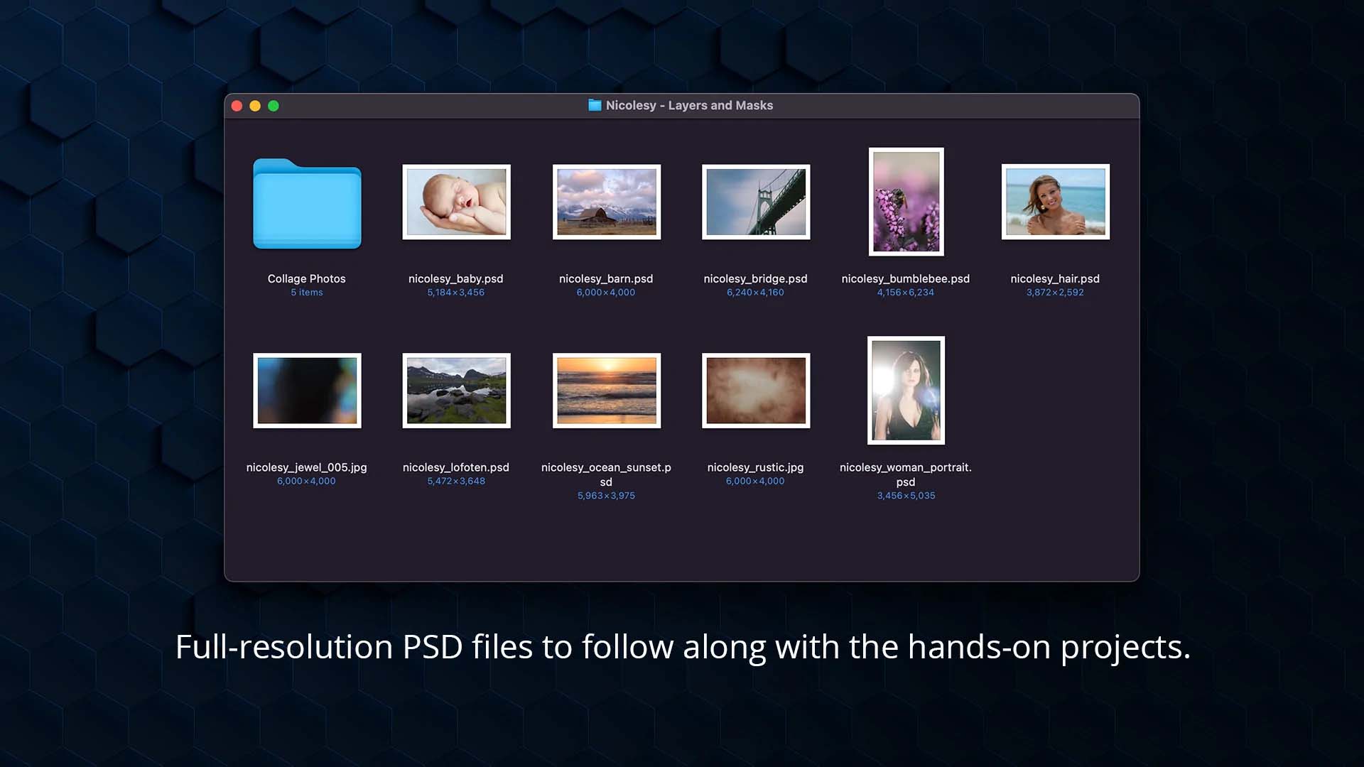 Snapshot of full resolution PSD files included