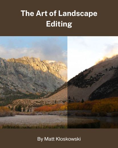 Before and after image with edits of a landscape photograph