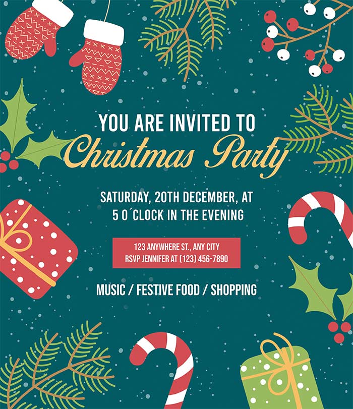 Christmas party flyer templates, holiday poster templates