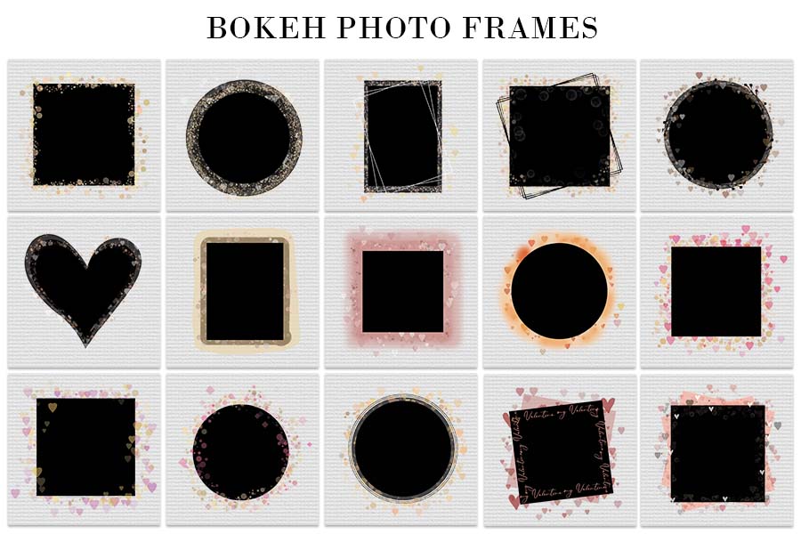 collage, pink valentine frame png, red valentine frame png