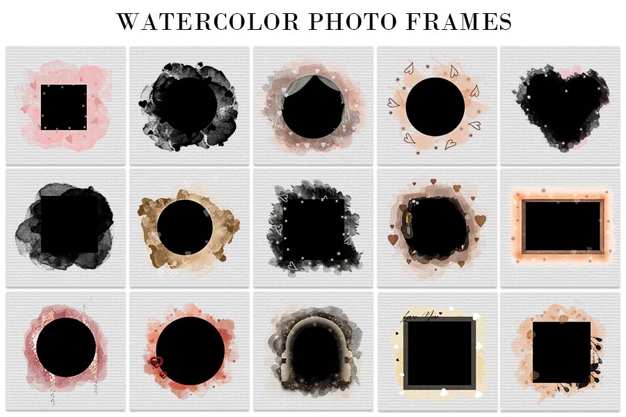 collage, valentine frame with hearts png, valentine frame clipart png