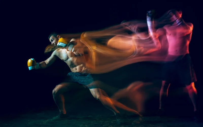 Motion Photography, motion blur image of a boxer, motion photography ideas