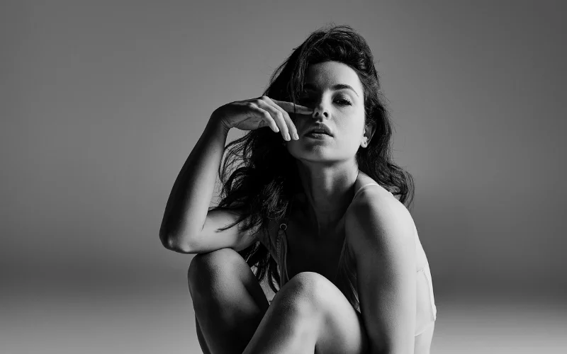black and white photography of a nude model