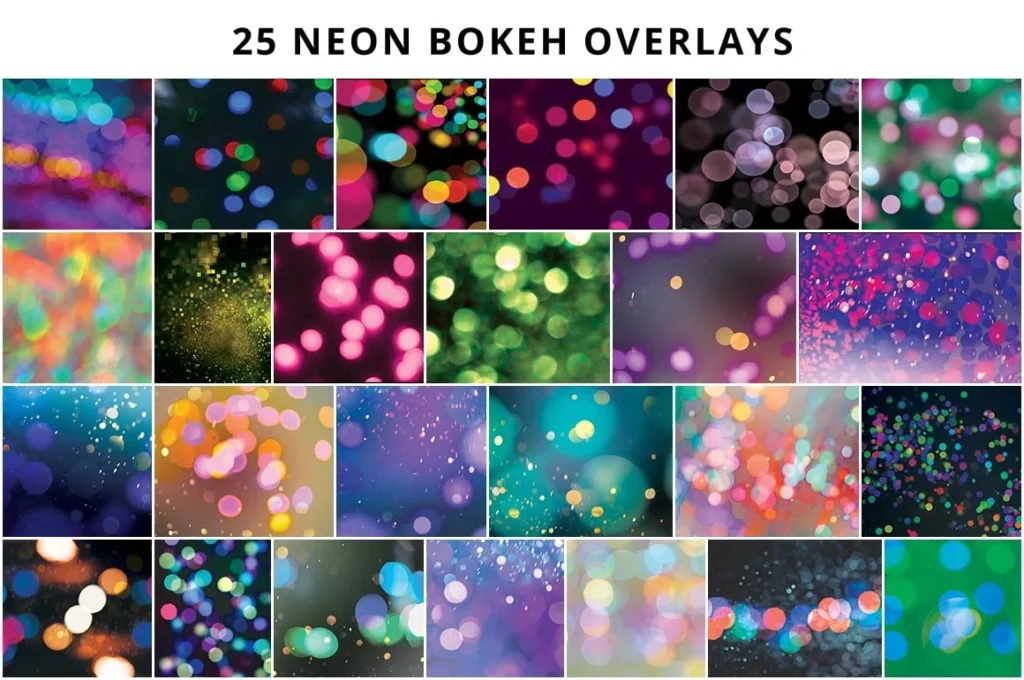 neon bokeh overlays for edit