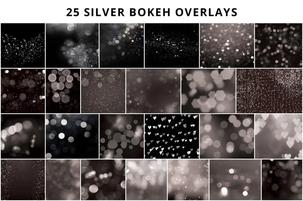 silver bokeh effect