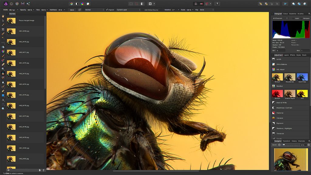 perfrormance of affinity photo vs photoshop