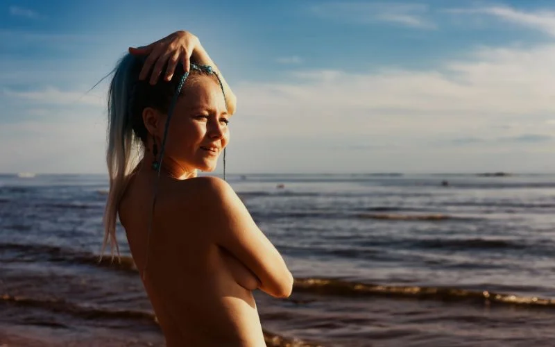 Nude beach back photo