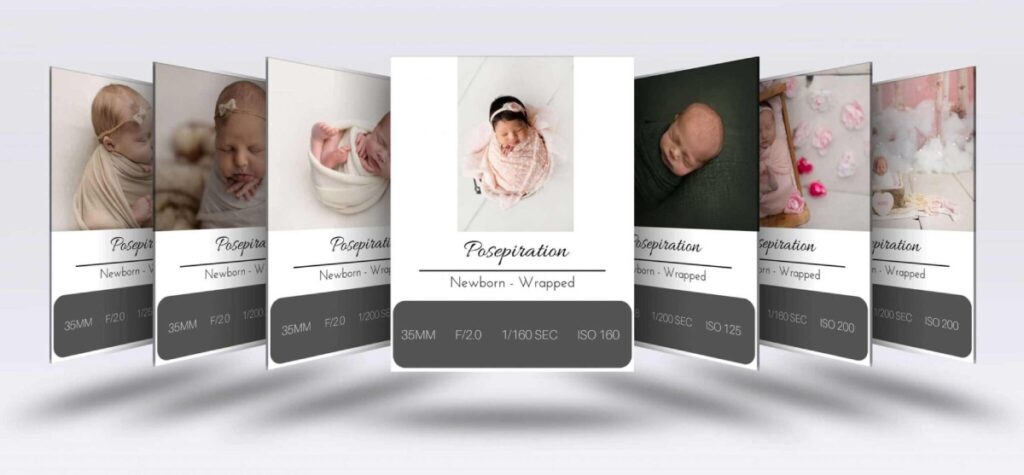 new born posing cards