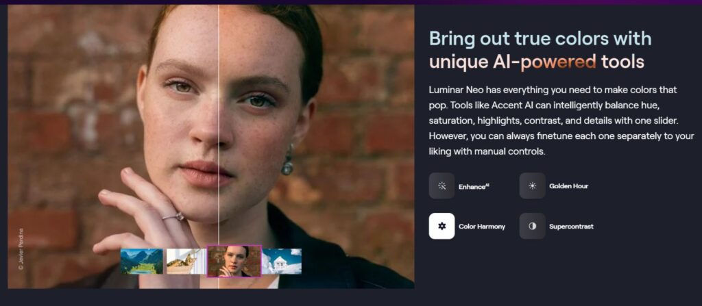 AI powered tools on luminar