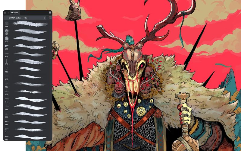 affinity photo review: image showing brushes in affinity photo