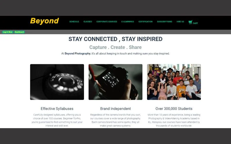 beyond photography homepage