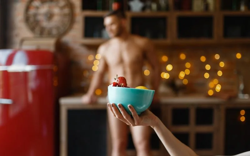 male nude photography with food