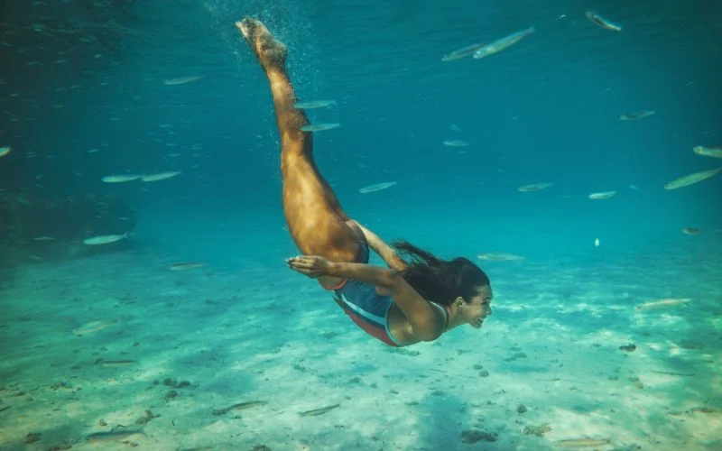 mermaid theme underwater nude poses