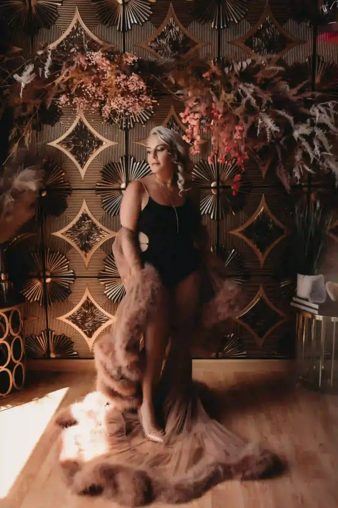 standing boudoir pose