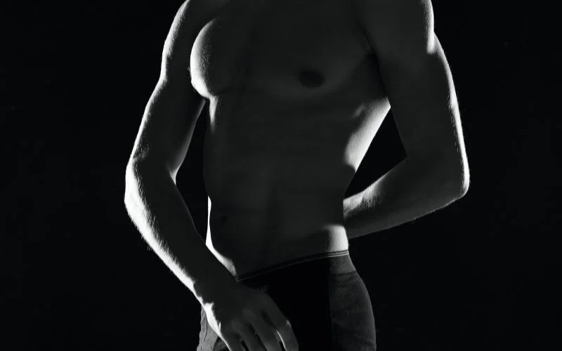 partial silhouette male boudoir photography