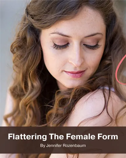 Beautiful girl posing with eyes closed in a boudoir photoshoot, Flattering The Female Form Boudoir Course