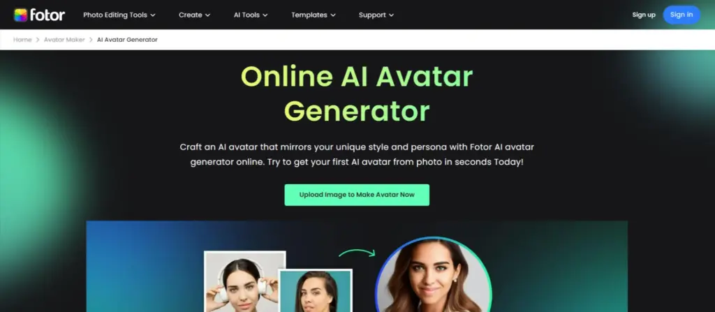Fotor AI Avatar generator