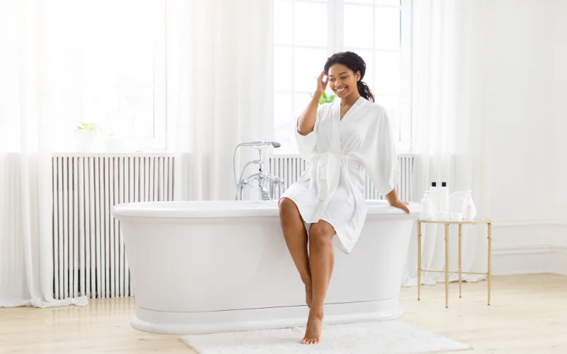 casual bedroom photoshoot, bedroom aesthetic photography fresh from bath look