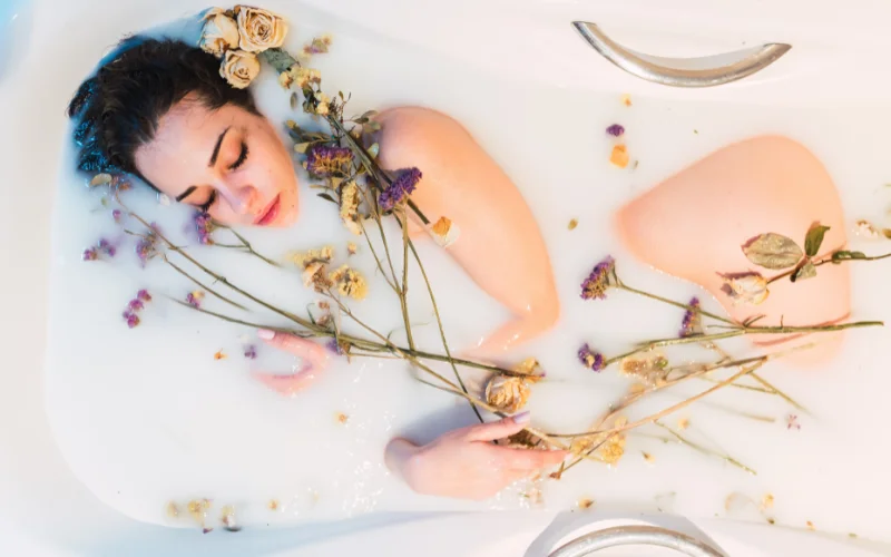milk bath nude photography, delicate milk bath photography, high-end milk bath photography, body positivity milk bath