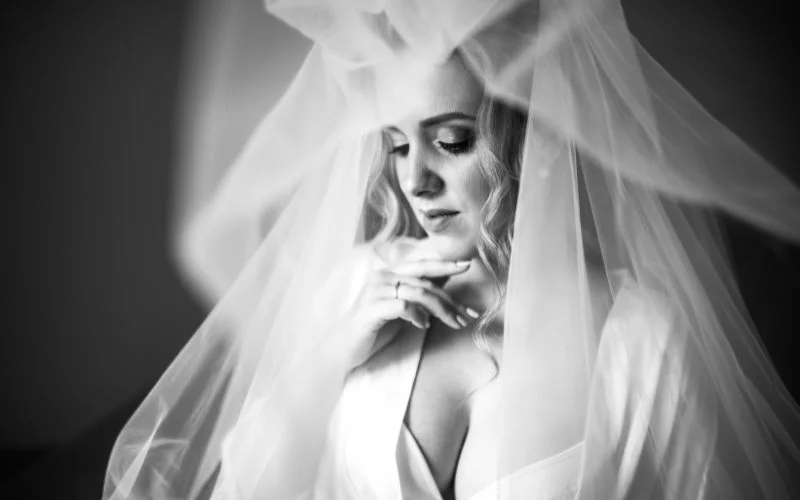implied nude photography with veil