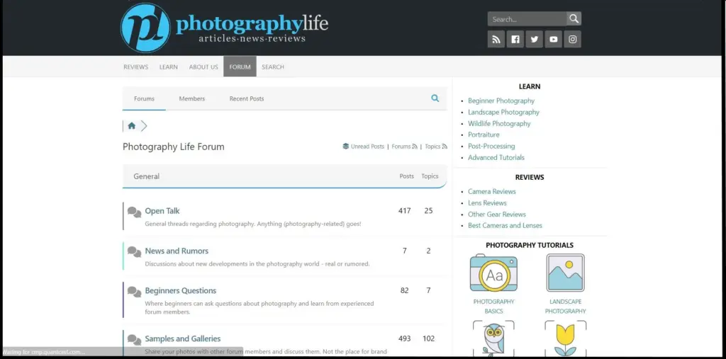 popular photography forums, Photography Life Forum