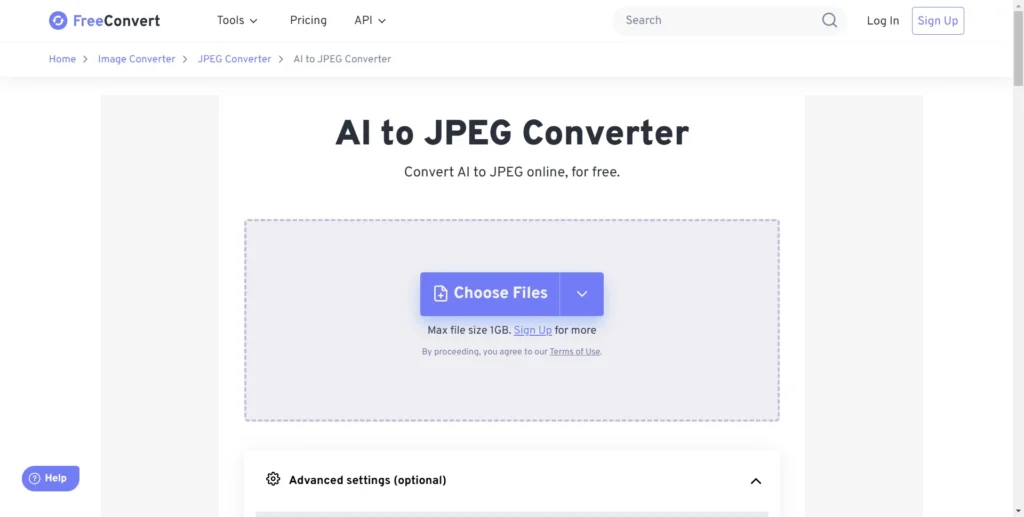 FreeConvert Jpeg to AI
