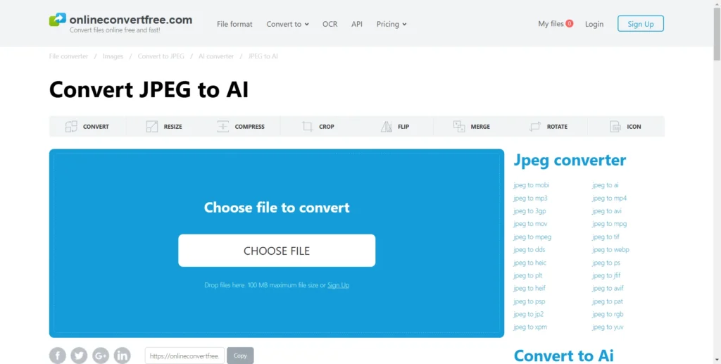 OnlineConvertFree Jpeg to AI