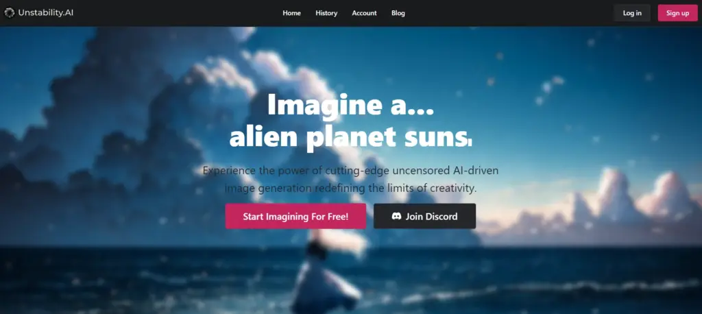 Unstability.AI Homepage