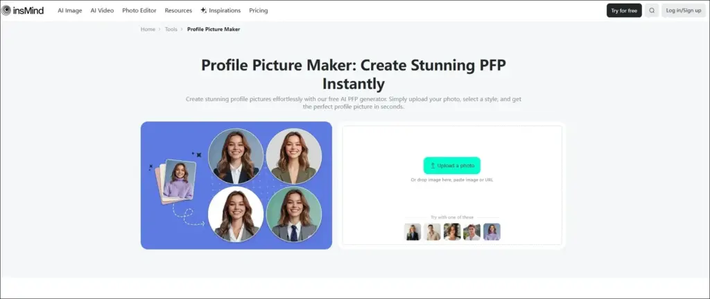 insmind profile picture generator