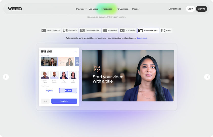 veed ai powered tool