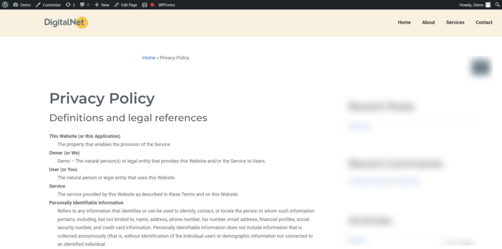 Privacy Policy Regulations