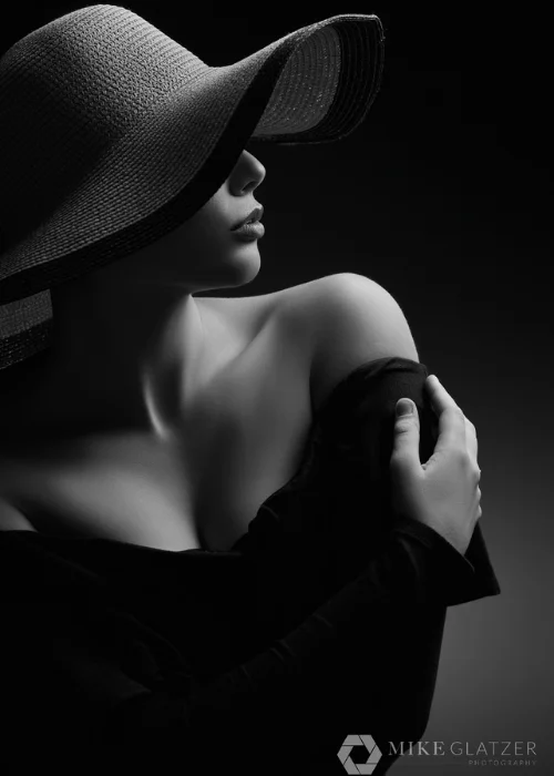 black and white portrait of a young lady