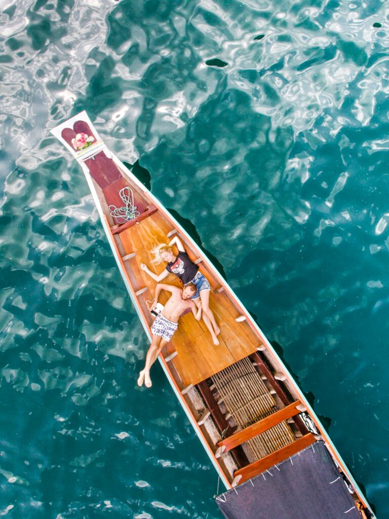 Ariel shot of a couple