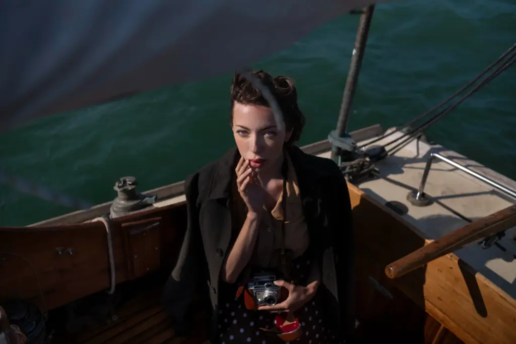 Women on the boat with a camera