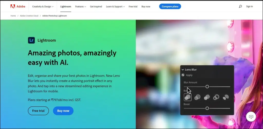 Abobe lightroom photo