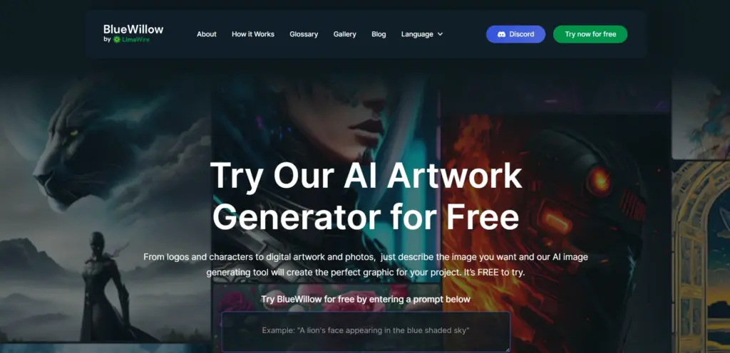 text to image generator Blue Willow