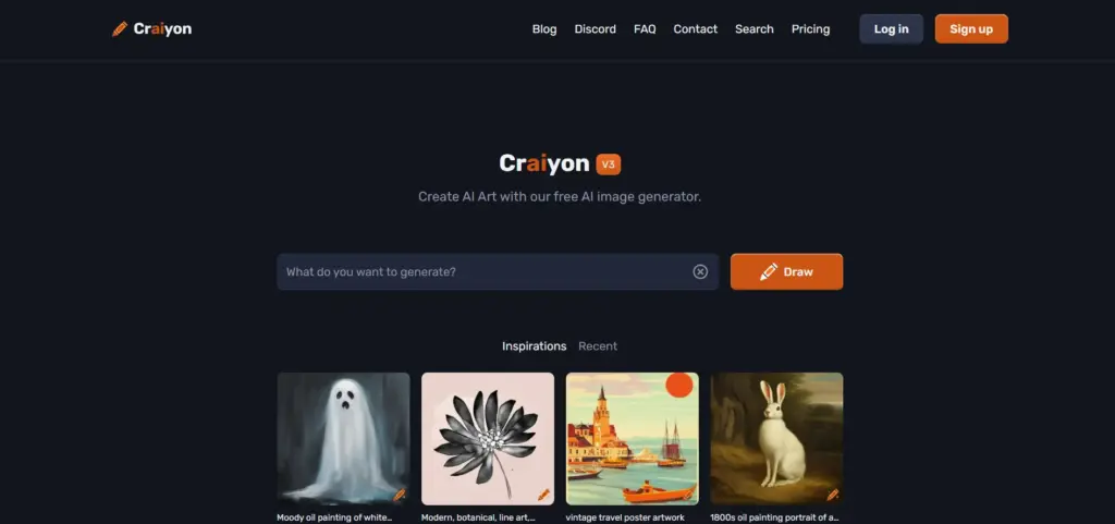 Craiyon AI image generator