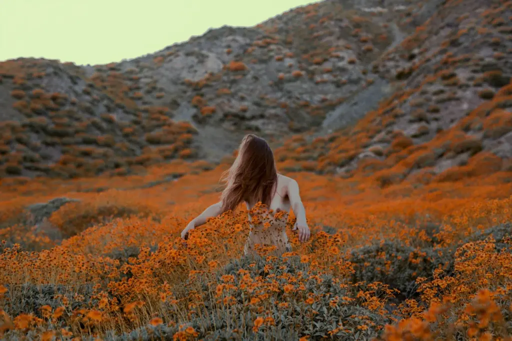 Nude photography with flowers