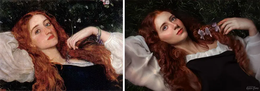 In the grass portrait painting | paintings to recreate