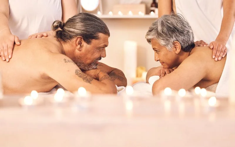 Couple captured in intimate rituals