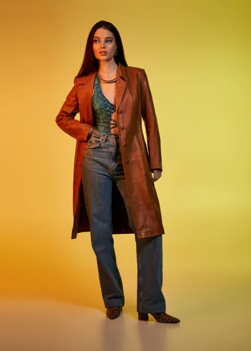 full body portrait of a woman with good posture